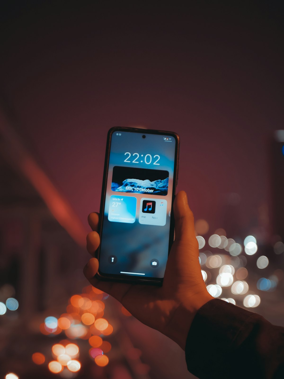 A phone held in one hand