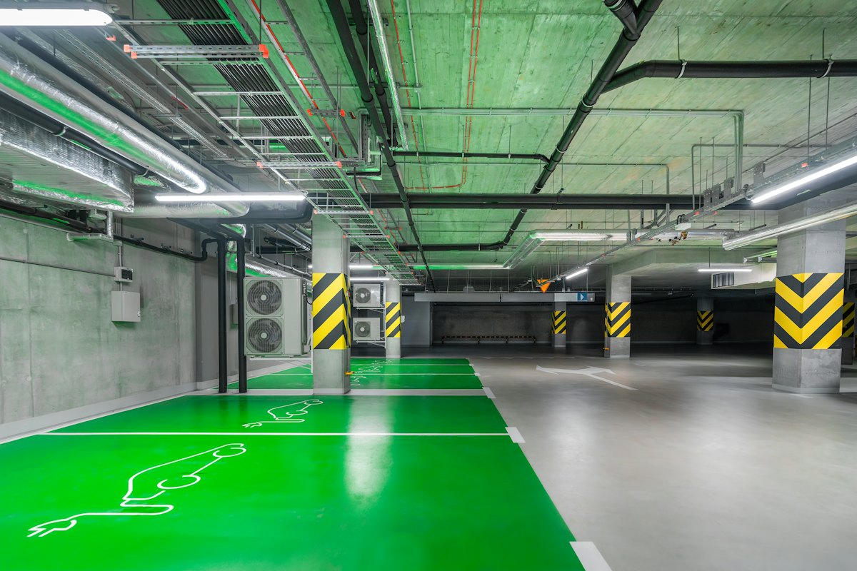 A coated garage floor