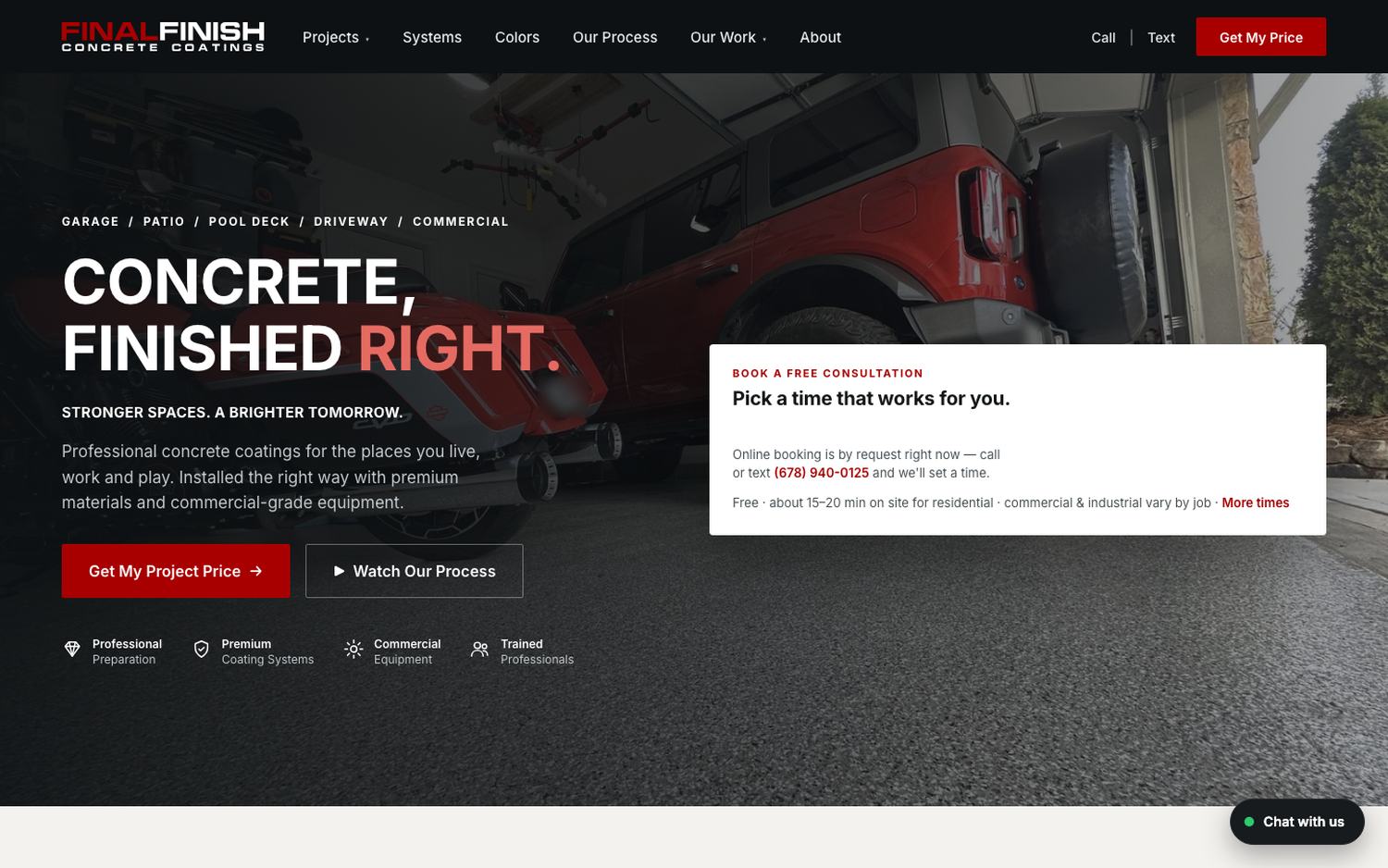 The Final Finish Concrete Coatings website