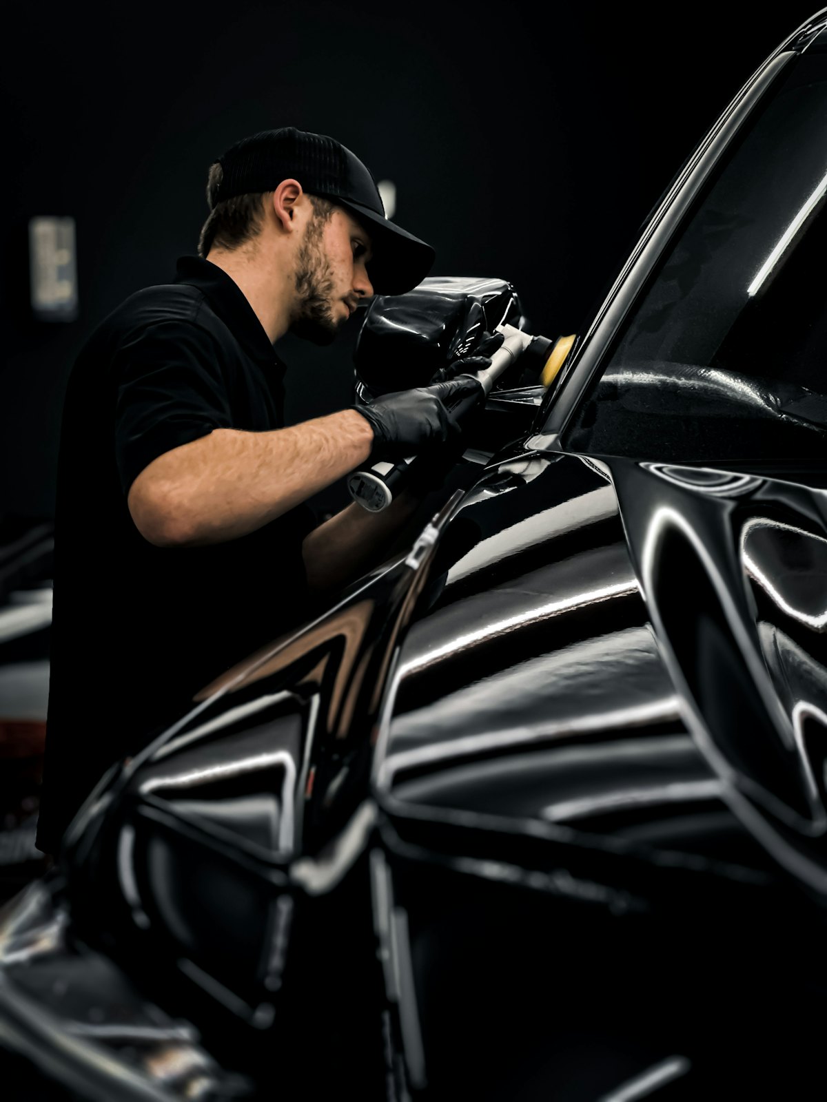 A car being polished